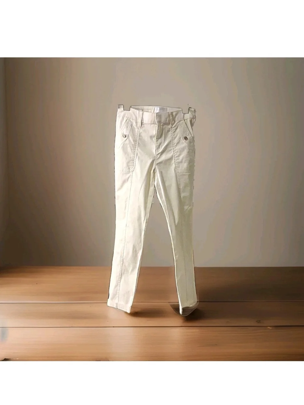 White House Black Market White High-Rise Trousers